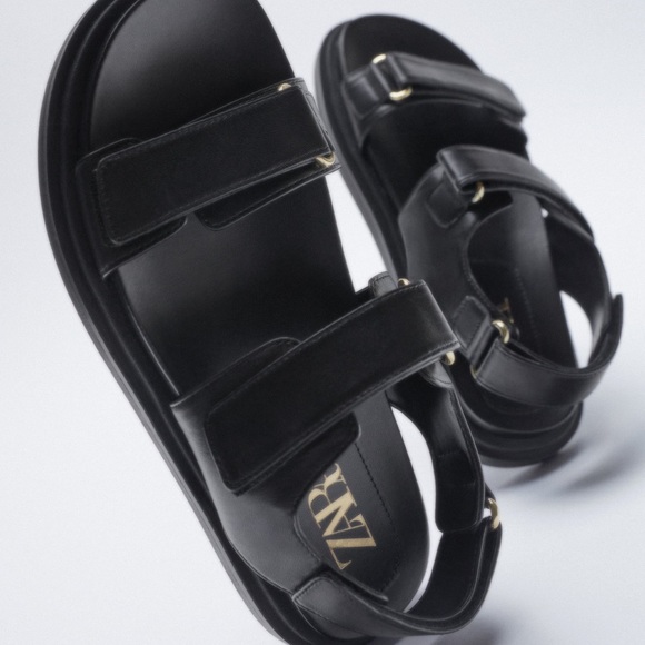 Zara Low Heel Strap Sandals 39 - Picture 1 of 5